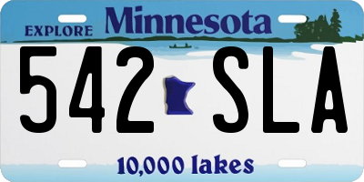 MN license plate 542SLA