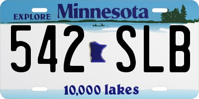 MN license plate 542SLB