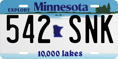 MN license plate 542SNK