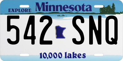 MN license plate 542SNQ