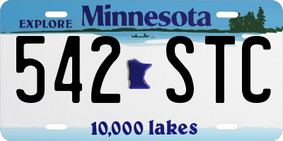 MN license plate 542STC