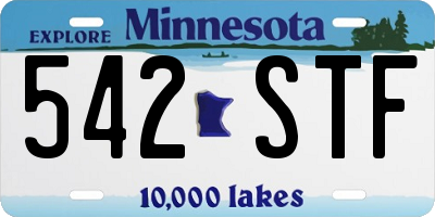 MN license plate 542STF