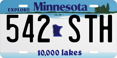 MN license plate 542STH
