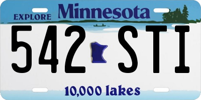 MN license plate 542STI