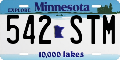 MN license plate 542STM