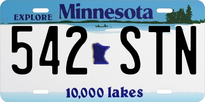 MN license plate 542STN