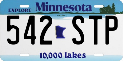 MN license plate 542STP