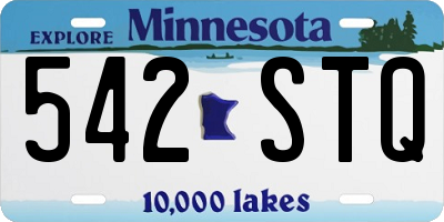 MN license plate 542STQ