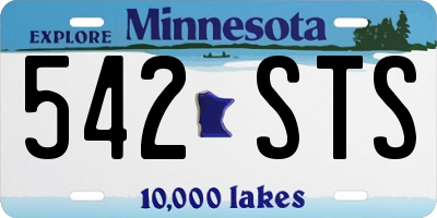 MN license plate 542STS