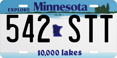 MN license plate 542STT