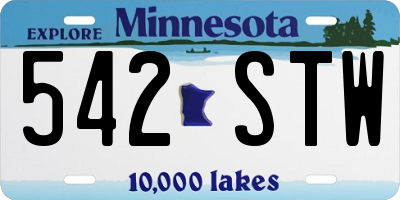 MN license plate 542STW