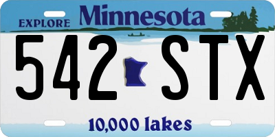 MN license plate 542STX