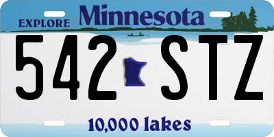 MN license plate 542STZ