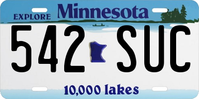 MN license plate 542SUC