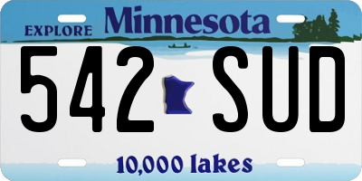 MN license plate 542SUD
