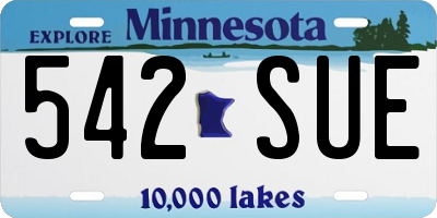 MN license plate 542SUE
