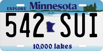 MN license plate 542SUI