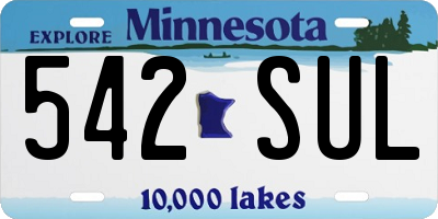 MN license plate 542SUL