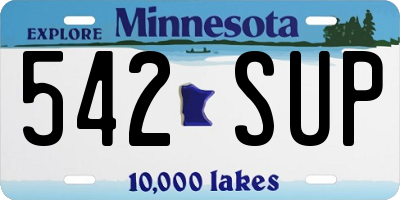MN license plate 542SUP