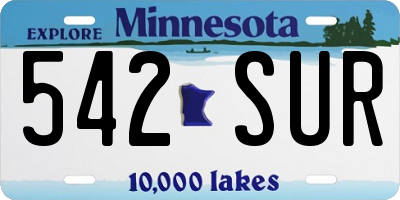 MN license plate 542SUR