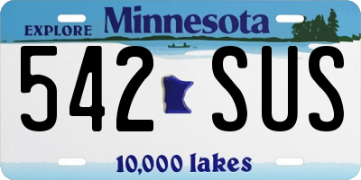 MN license plate 542SUS