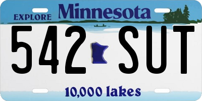 MN license plate 542SUT