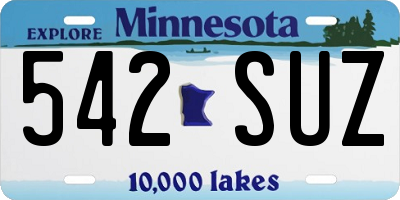 MN license plate 542SUZ