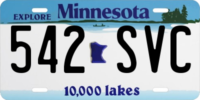 MN license plate 542SVC
