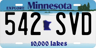 MN license plate 542SVD