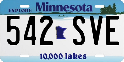 MN license plate 542SVE