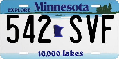 MN license plate 542SVF
