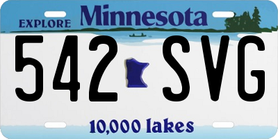 MN license plate 542SVG