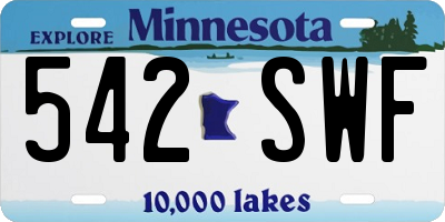 MN license plate 542SWF