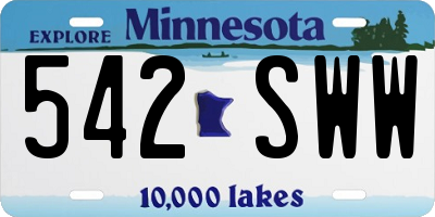 MN license plate 542SWW