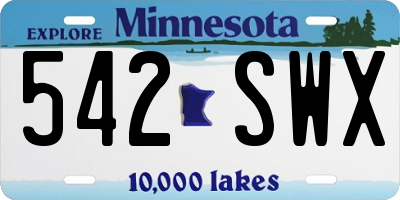 MN license plate 542SWX