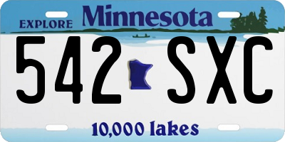 MN license plate 542SXC