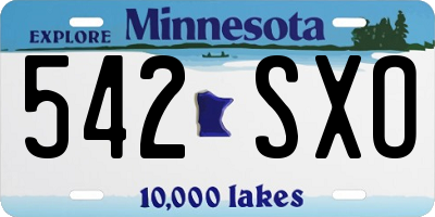 MN license plate 542SXO
