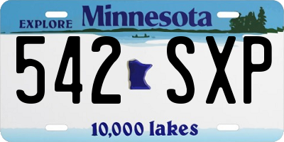 MN license plate 542SXP