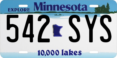 MN license plate 542SYS