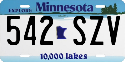MN license plate 542SZV