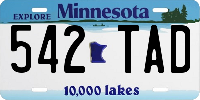 MN license plate 542TAD