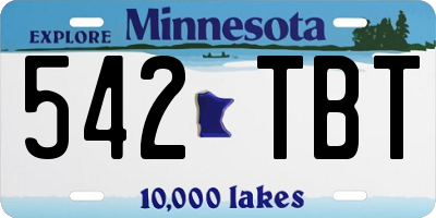 MN license plate 542TBT