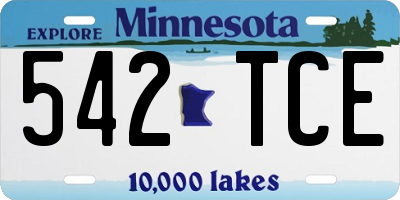 MN license plate 542TCE