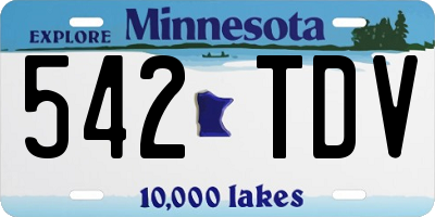MN license plate 542TDV
