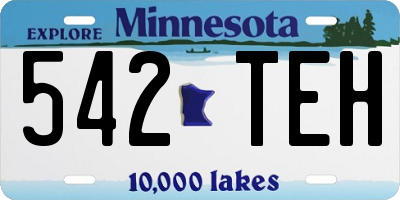 MN license plate 542TEH