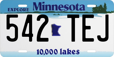 MN license plate 542TEJ