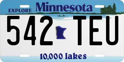 MN license plate 542TEU