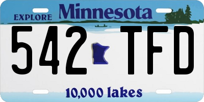 MN license plate 542TFD
