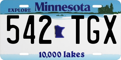 MN license plate 542TGX
