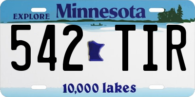 MN license plate 542TIR